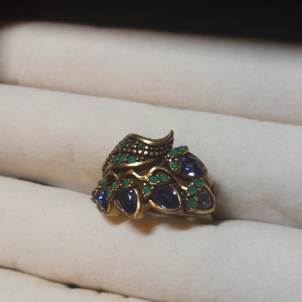 Heidi Daus "Enchanted Wisteria" Flower Ring Sz 8